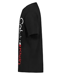 Calvin Klein Boys' 8-20 Vertical Ck Short-Sleeve Crewneck T-Shirt