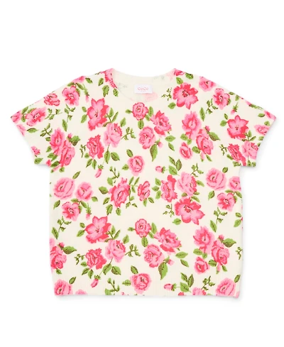 Cece Girls/Bernard Chaus Inc Girls' 7-16 Short-Sleeve Crewneck Floral T-Shirt
