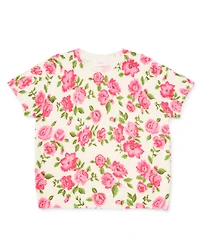 Cece Girls/Bernard Chaus Inc Girls' 7-16 Short-Sleeve Crewneck Floral T-Shirt