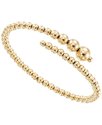 Macy's Flexible Bypass Graduated High Polish Beaded Bangle in 10k Yellow Gold