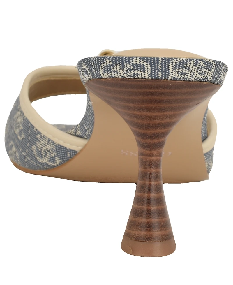 Guess Women's Dista Buckle Kitten Heel Sandals