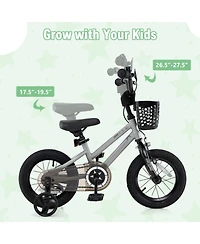 Mecale Kids Bike with Basket and Training Wheels for Children