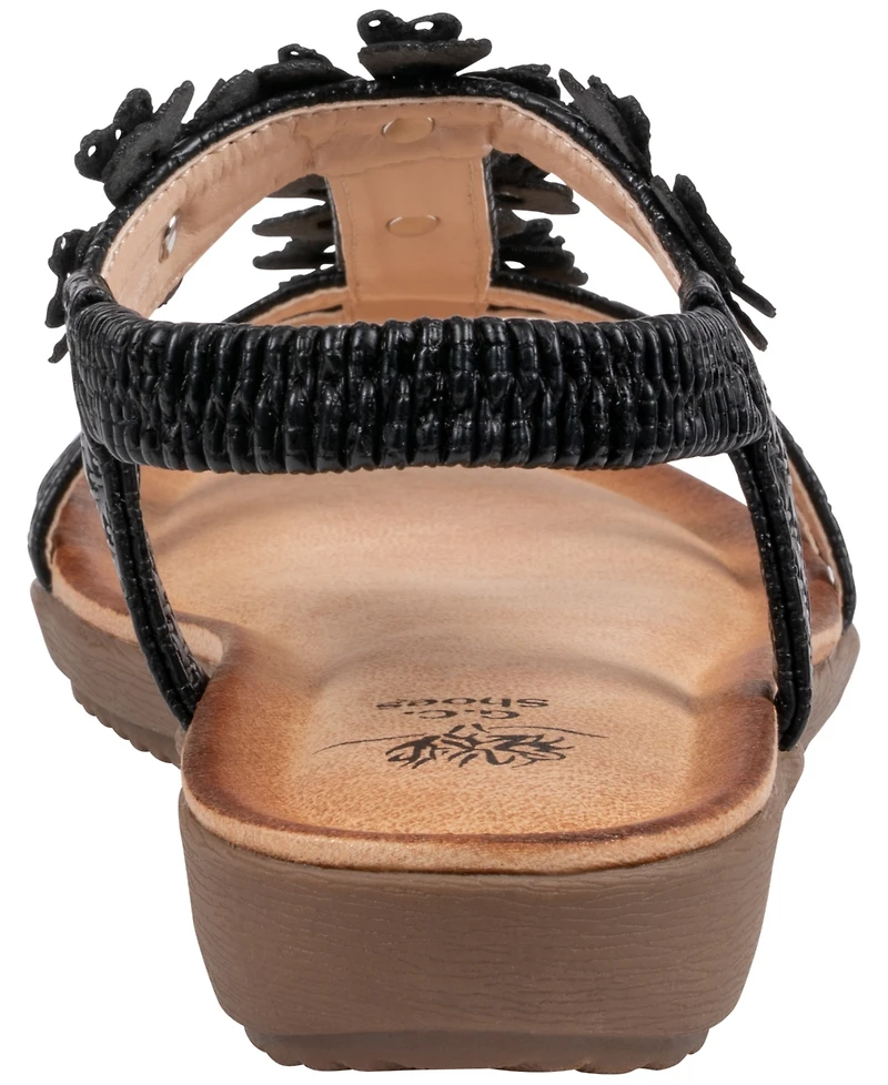 Gc Shoes Women's Lily Floral Flat Sandals