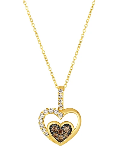 Le Vian Chocolate Diamonds (.13 ct. t.w.) and Nude Diamonds (.20 ct. t.w.) Pendant Necklace in 14k Honey Gold