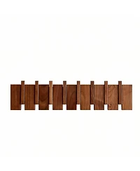 Yigii Wood Piano Key Style Wall Coat Rack with 8 Hooks