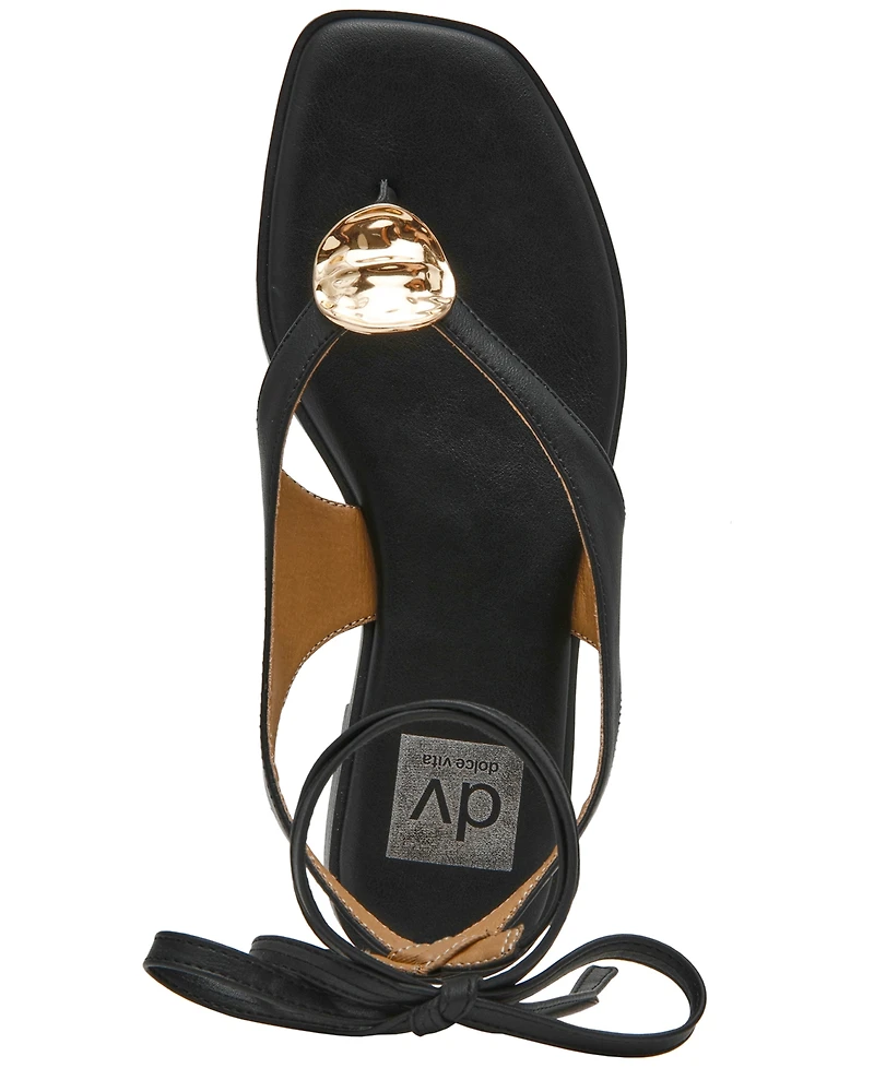 Dv Dolce Vita Women's Markly Lace-Up Embellished Flat Sandals