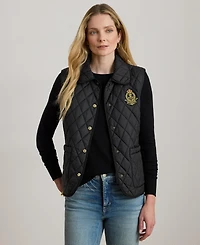 Lauren Ralph Women's Crest Patch Diamond Quilted Vest