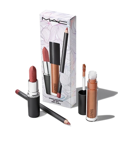 Mac 3-Pc. Spring for Teddy Lip Trio MACXimal Matte, Lip Pencil and Lipglass Kit, Full Size