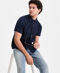 Sun + Stone Men's Textured-Stripe Short-Sleeve Shirt, Macy's Exclusive