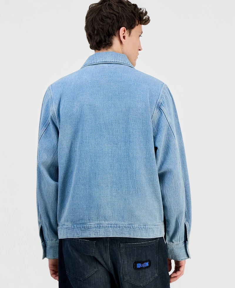 Hugo Boss Men's Cotton Waffle Denim Zip Jacket