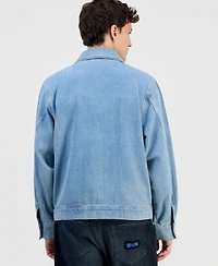 Hugo Boss Men's Cotton Waffle Denim Zip Jacket