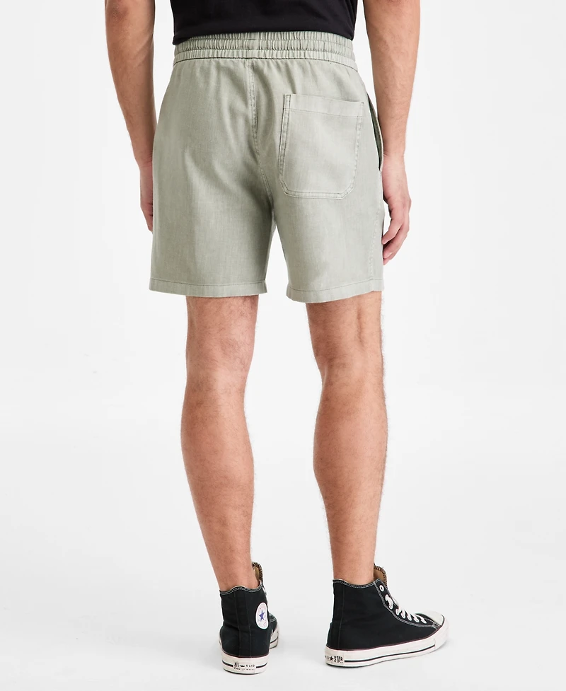 Sun + Stone Men's Chase Regular-Fit 6" Linen Blend Shorts, Exclusively at Macy's