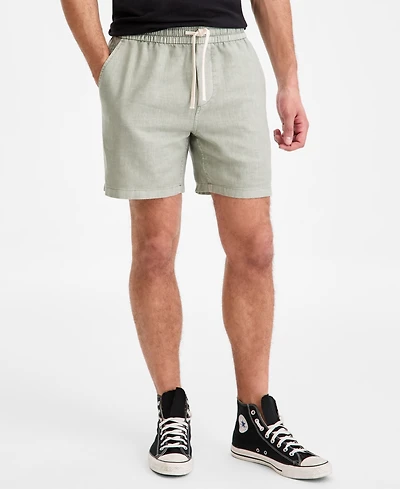 Sun + Stone Men's Chase Regular-Fit 6" Linen Blend Shorts, Exclusively at Macy's