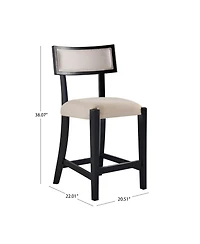 Abbyson Living Avery 38.1" 2 Piece Wood-Back Upholstered Counter Stools