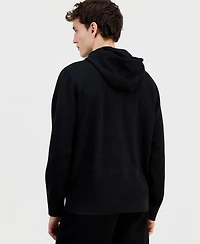 Karl Lagerfeld Paris Men's Logo Waffle-Knit Pullover Hoodie