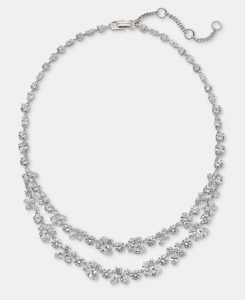 Givenchy Cubic Zirconia Layered Statement Necklace, 16" + 3" extender
