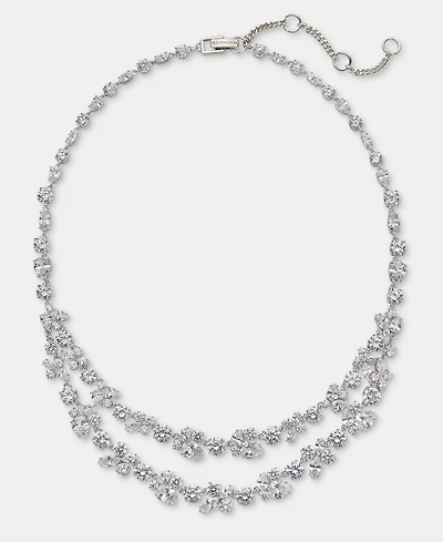 Givenchy Cubic Zirconia Layered Statement Necklace, 16" + 3" extender
