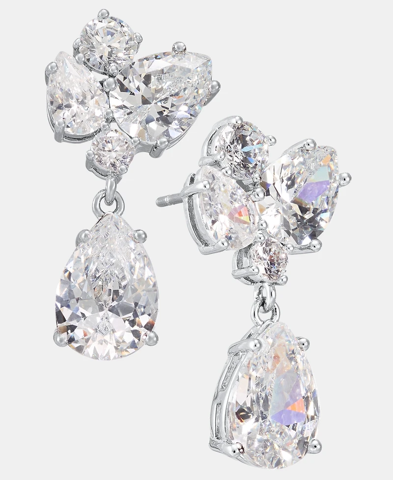 Givenchy Cubic Zirconia Cluster Drop Earrings