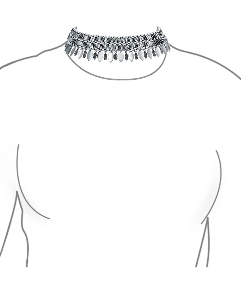 Bling Jewelry Native American Style Feather Choker Necklace Bohemian Boho Western Jewelry