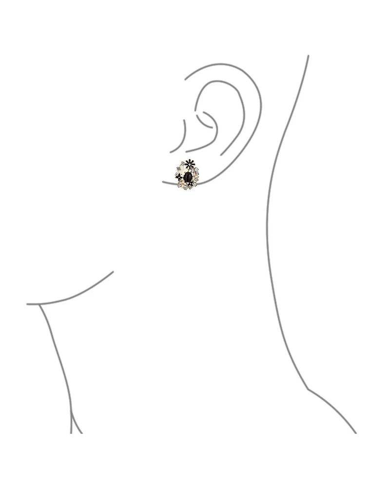 Bling Jewelry Set of 2 Pink Purple Black White Button Style Clip-On Earrings for Non-Pierced