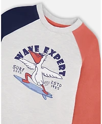 Deux par Baby Boys Jersey Long Sleeve T-Shirt Light Grey Mix