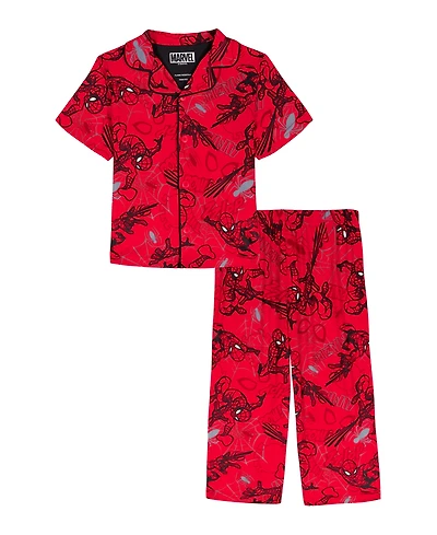 Spider-Man Boys' 2T-4T Short-Sleeve Top & Wide-Leg Pajama Pants, 2-Piece Set