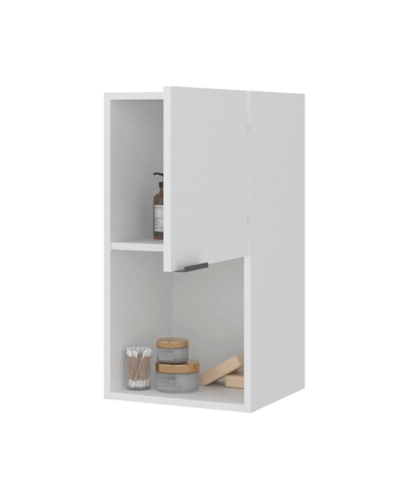 Fm Furniture Wall-Mounted Bathroom Cabinet with Hidden Storage and Open Compartment