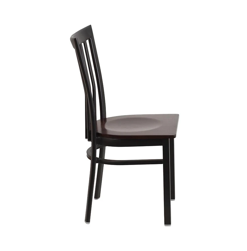 Emma+Oliver School House Back Metal Restaurant Dining Chair