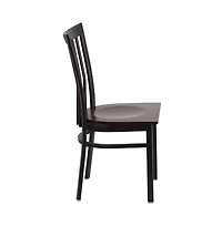 Emma+Oliver School House Back Metal Restaurant Dining Chair