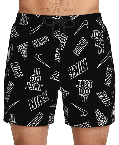 Nike Men's 5" Breaker Multi Logo Print Volley Swim Shorts