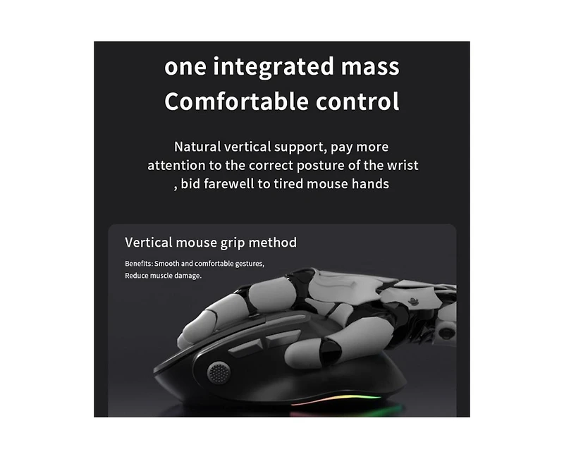 Risokeys Vertical Wireless Mouse 3-Mode: Silent Bluetooth,Minimalist Design,Easy to Use For Laptop/Pc,Office/Gaming | Ideal for Professionals & Gamers