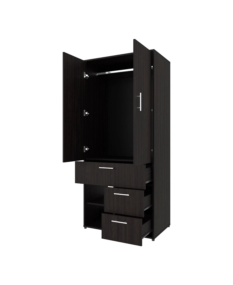 Fm Furniture Care Free Multi-Storage Wardrobe with Rod and Shelving