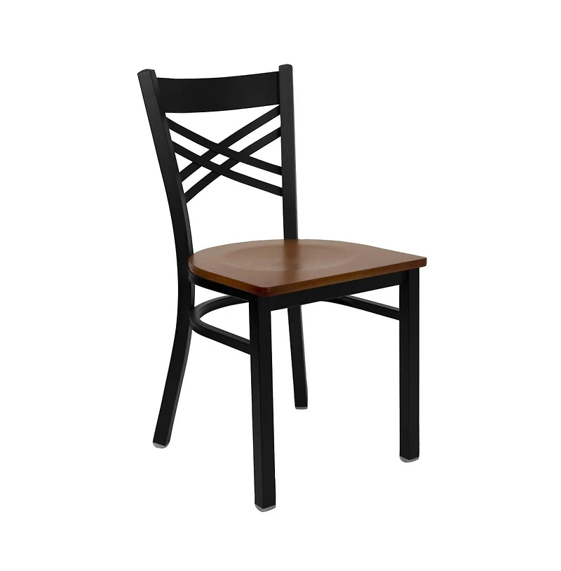Emma+Oliver 2 Pack "X" Back Restaurant Chair