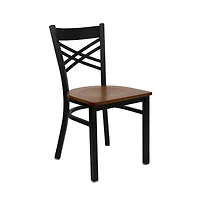 Emma+Oliver 2 Pack "X" Back Restaurant Chair