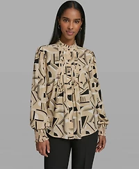 Karl Lagerfeld Paris Women's Mock Neck Top
