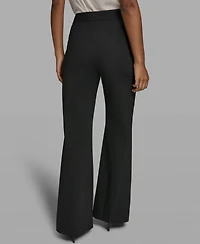 Karl Lagerfeld Paris Women's Mid-Rise Wide Leg Pants