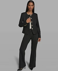 Karl Lagerfeld Paris Women's Round Neck Cropped Jacket