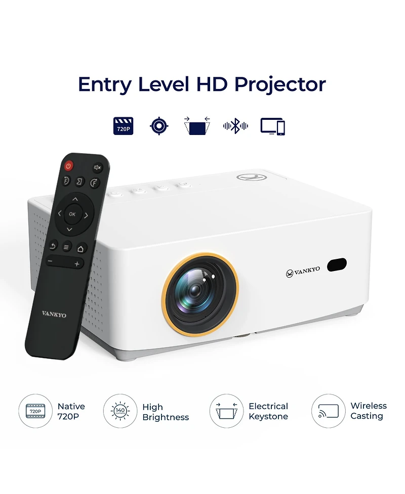 Vankyo Leisure 470W 720P Portable Projector with Wireless Connectivity: Adjustable Focus, Hdmi Connection, 20000 Hour Bulb Life