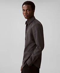 Calvin Klein Men's Grid Supima Stretch Slim-Fit Shirt