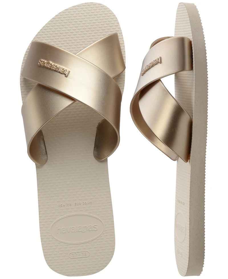 Havaianas Women's Aqua Metallic Round Toe Sandals