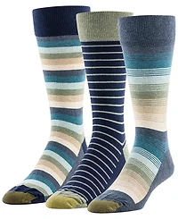 Gold Toe Men's Block Stripe Crew Socks, 3-Pack