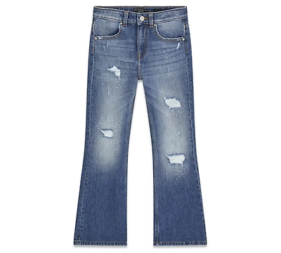 Guess Girls' 7-16 Comfort Flare Rhinestone Jeans
