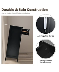 Volenca 2-Door Freestanding Bathroom Cabinet with Drawer and Adjustable Shelf