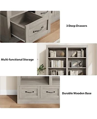 gaomon 74.5" Tall Bookshelf with Double Storage, 6-Tier Large Bookshelf, Double Wide Bookshelves w/ 12 Cubbies