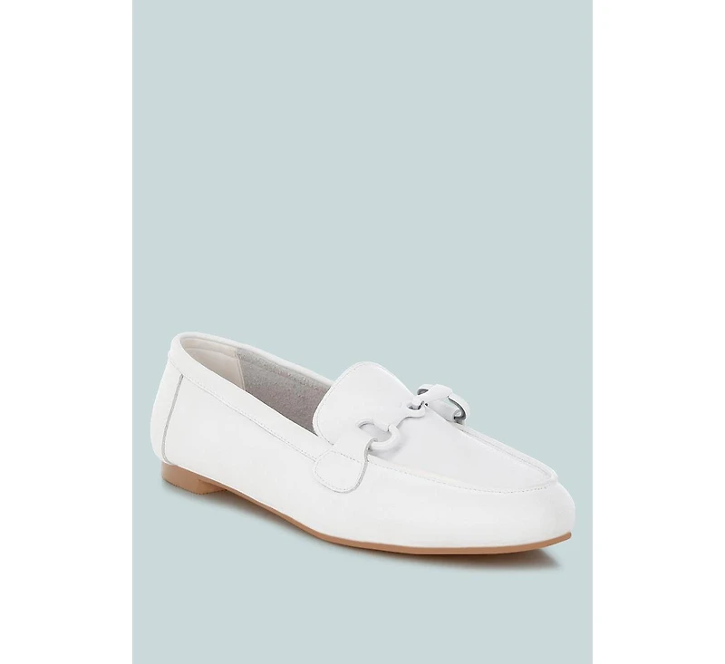 Taranis Monochromatic Horsebit Real Leather Loafers