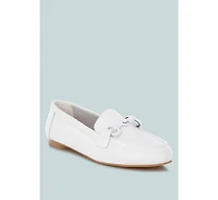 Taranis Monochromatic Horsebit Real Leather Loafers