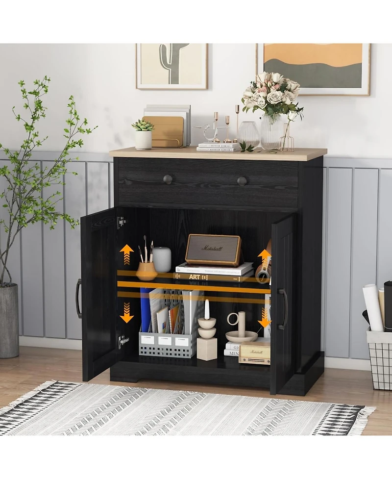 Gaomon Buffet Cabinet with Drawers, 28.8 in Sideboard Buffet Storage Cabinet with Shelves and Doors