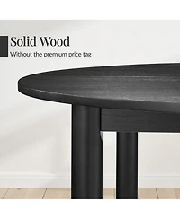 Best Choice Products 47In Round Solid Wood Dining Table, Modern Farmhouse Table For 4, Space Saving, Easy Assembly