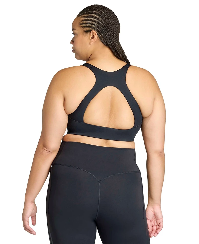 adidas Plus-Size Optime Workout 3-Stripes Sports Bra