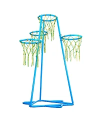 Sugift 4-Hoop Kids Basketball Set with Adjustable Height & 3 Balls